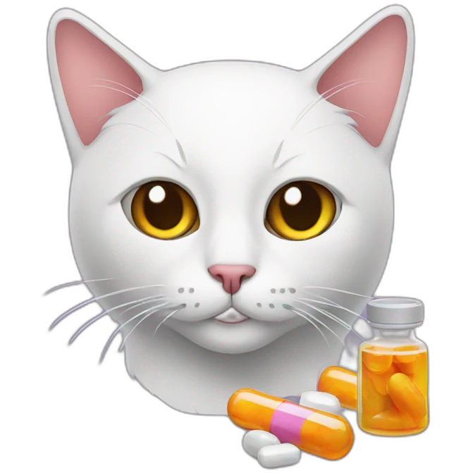 Cat with some drugs emoji