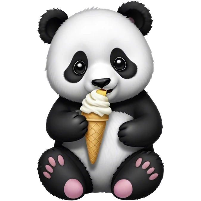 Panda eating ice cream emoji