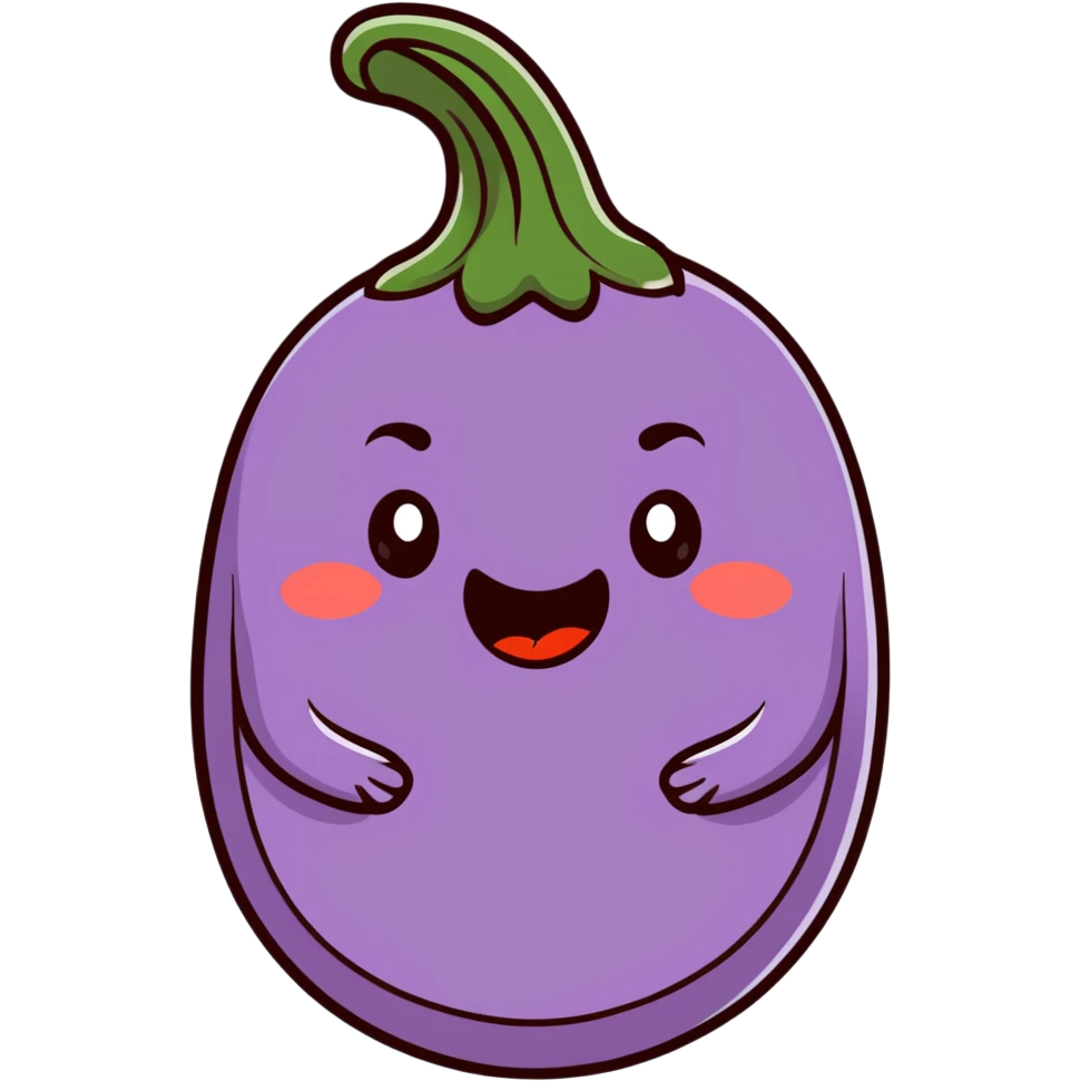 playful face eating an aubergine (eggplant) emoji