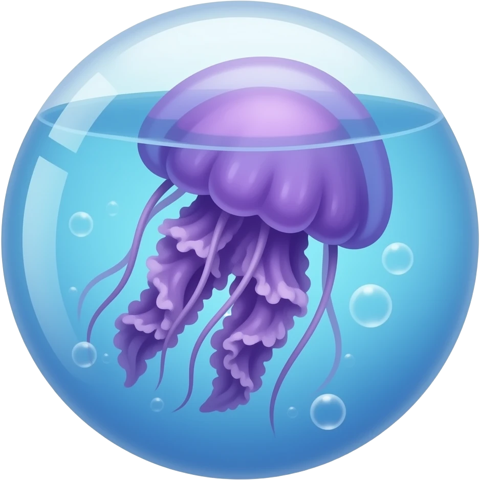 Purple jellyfish in the water emoji