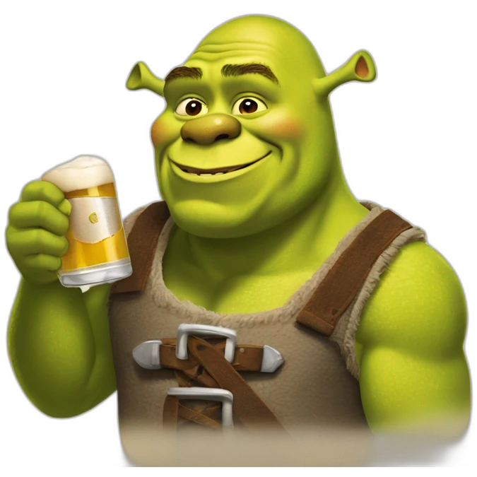 Shrek avec une bière emoji