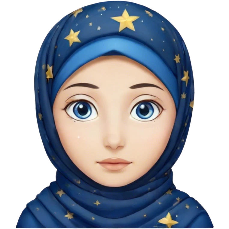 Turkish beautiful finish Konya girl blue eyes with starry night hijab  emoji