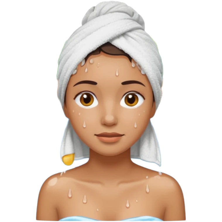 a female washing her face outside of shower  emoji