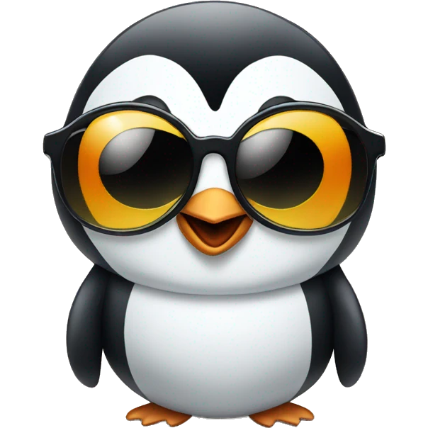 A penguin with sunglasses emoji