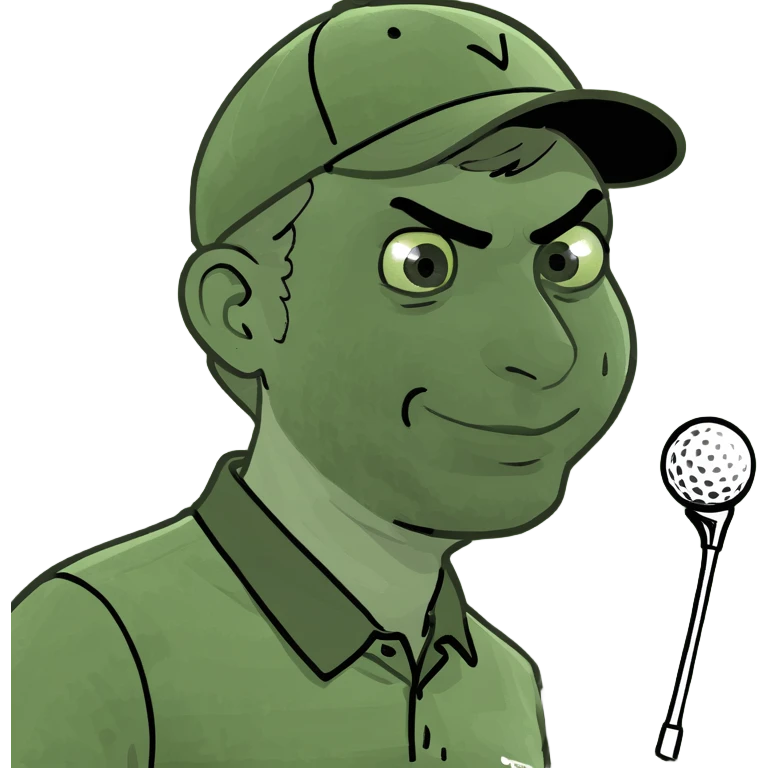 A golfer hitting a slice back view emoji