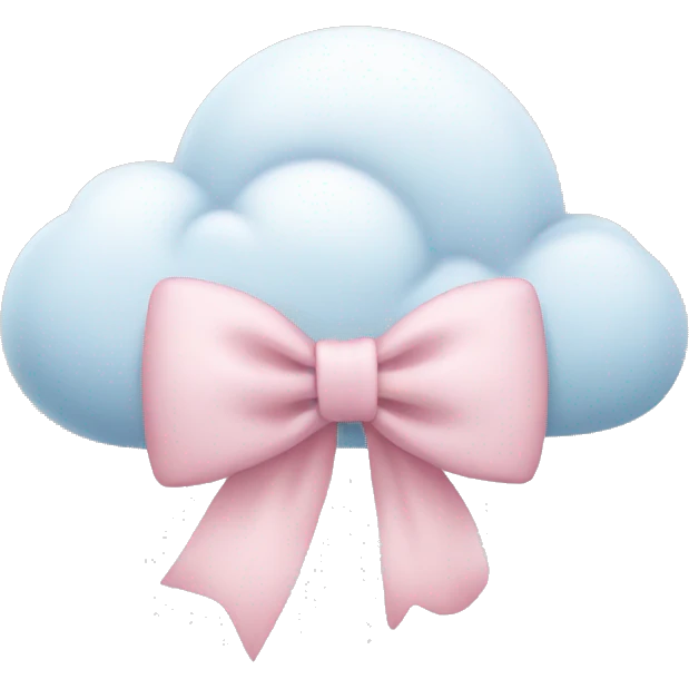 Cloud with a light pink bow on it emoji