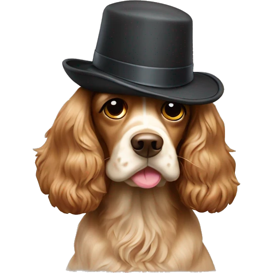 Cocker spaniel with a hat  emoji