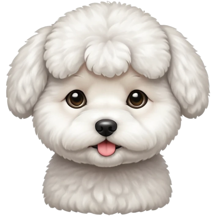 white baby Bichon Frise only face  emoji