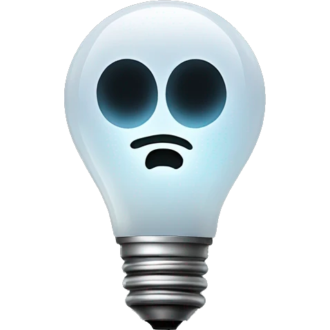 A ghost light is a single light left on in a theater when it's empty and dark. It's usually a lightbulb on a portable stand emoji