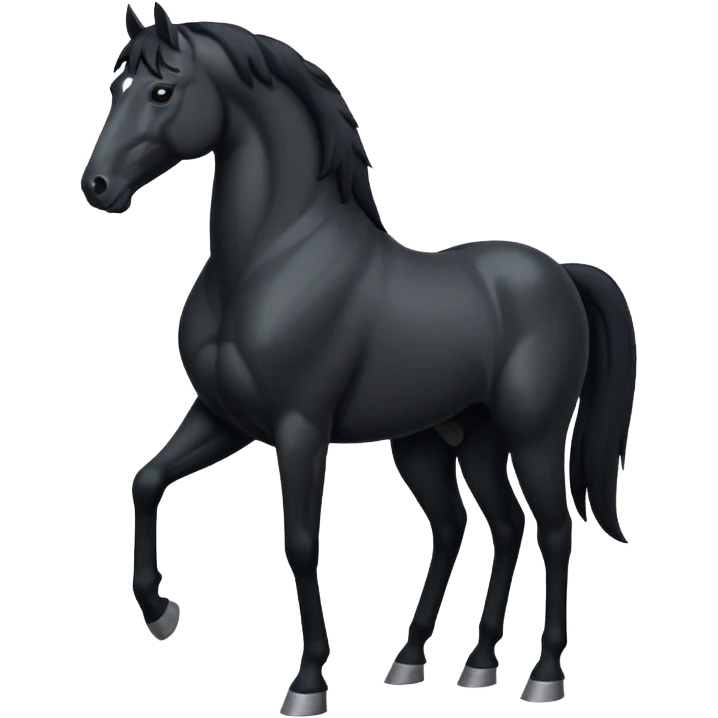 Pony black horse standing emoji