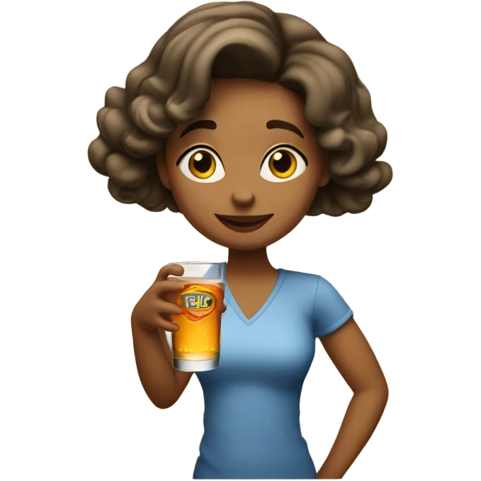 girl drinking tito’s  emoji
