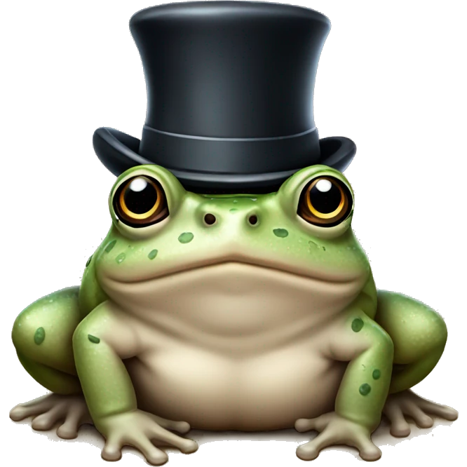 chubby Desert rain frog with a tophat  emoji