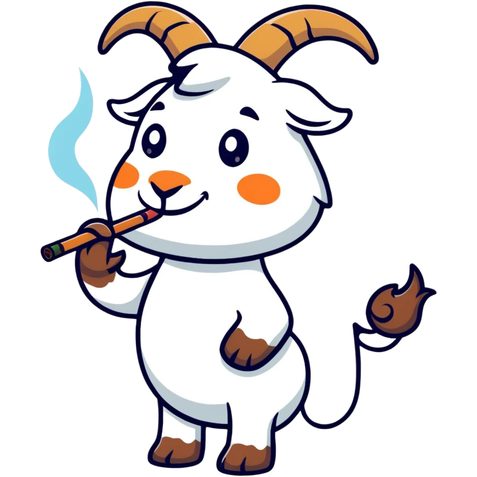 goat smoking a blunt emoji