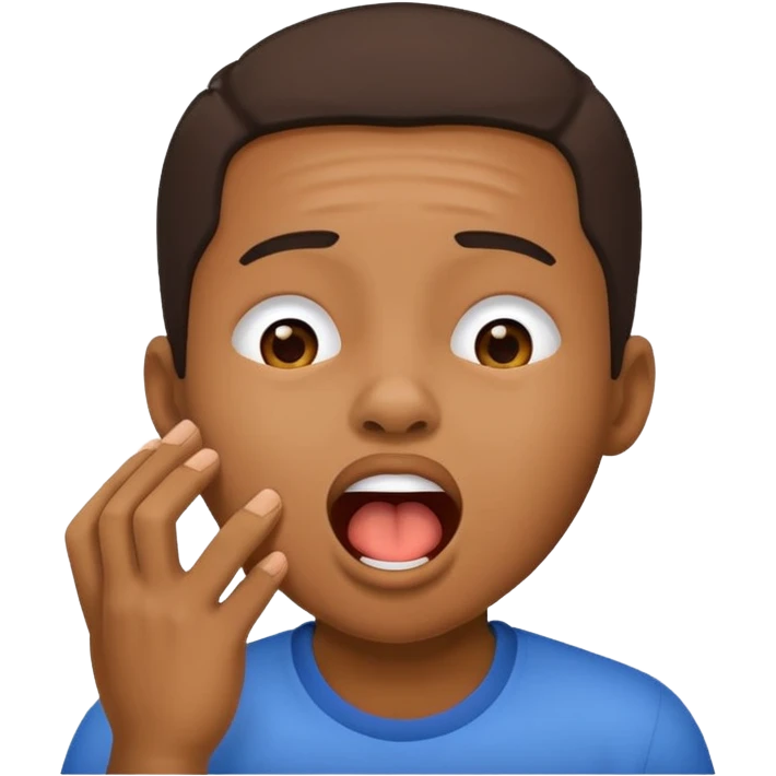 Make a African American yawning emoji