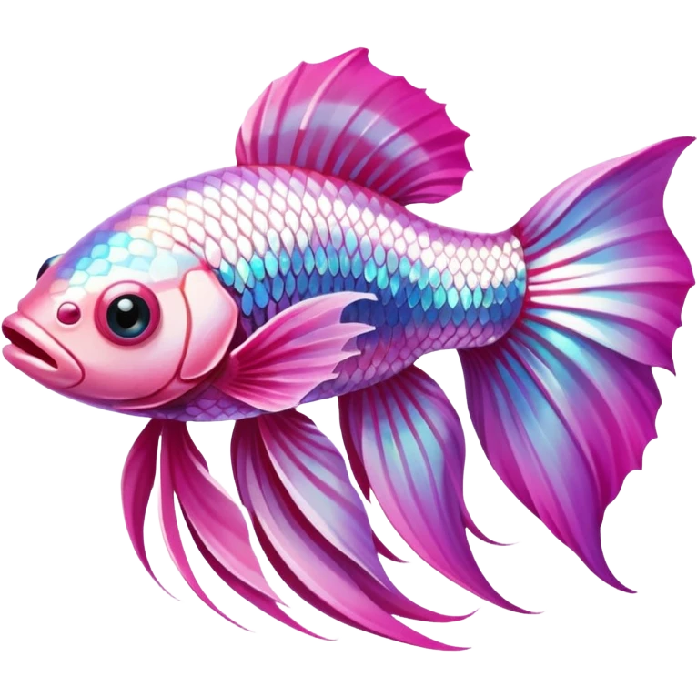 cute pink and white betta fish emoji