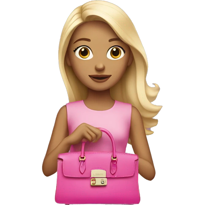 Blonde girl with pink birkin bag  emoji