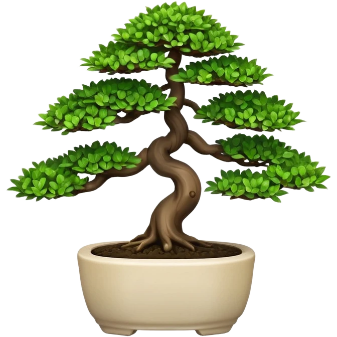 Bonsai Tree – Miniature tree in small pot, trimmed carefully. emoji
