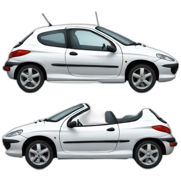 White broken Peugeot 206  emoji