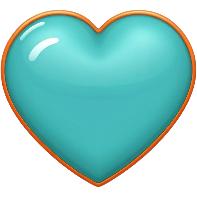 teal and orange heart emoji