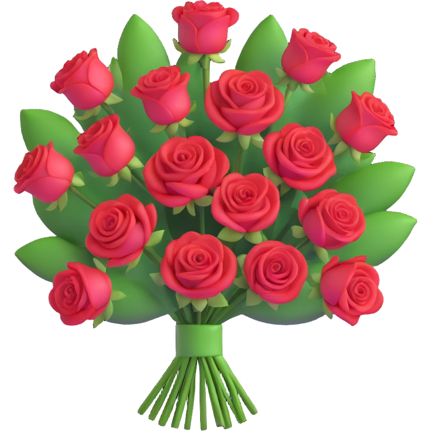 heart-shaped bouquet of red roses emoji