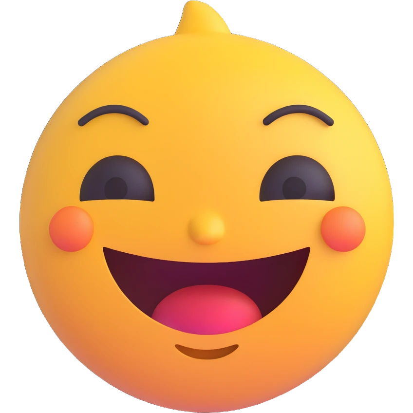 emoji with a cheerful mouth but downcast, sorrowful eyes, pretending to be happy emoji