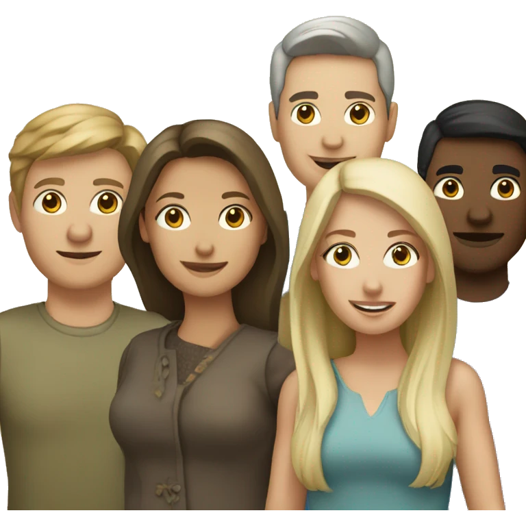 Group of Caucasian people emoji