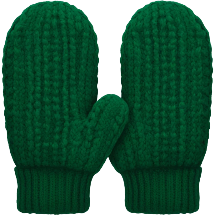 Dark green knitted mittens emoji