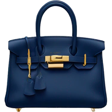 hermes bag in navy blue with gold hardware emoji