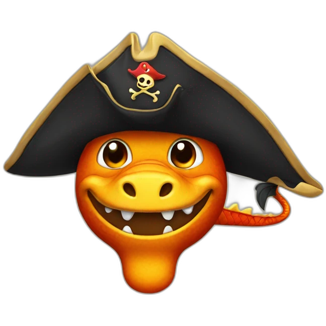 Dragon with pirate hat emoji