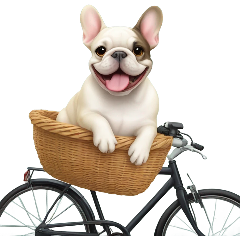 French bulldog riding bike emoji
