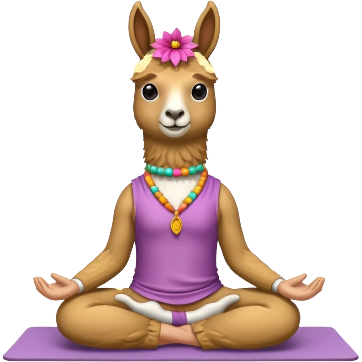 llama doing yoga emoji