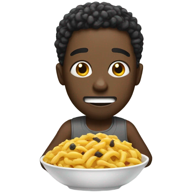Black man eating  emoji