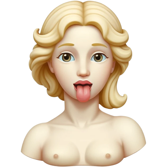 Venus de Milo statue showing her tongue playfully emoji