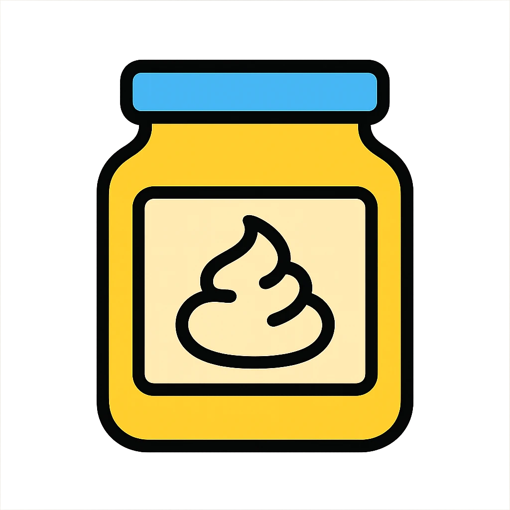 mayonnaise, simple and iconic icon style emoji