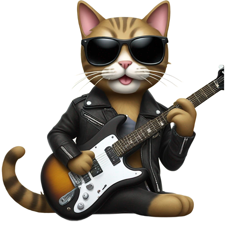 Rock music cat  emoji