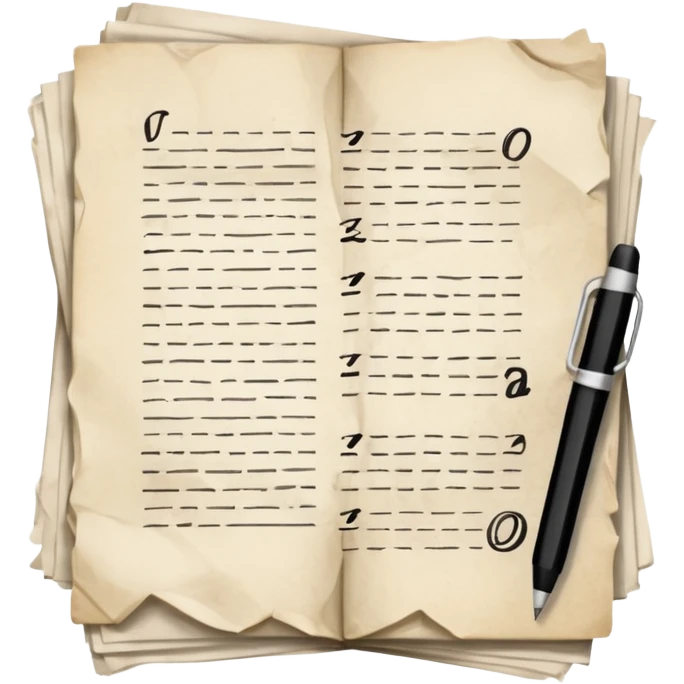 Director Script – bound pages with notes emoji