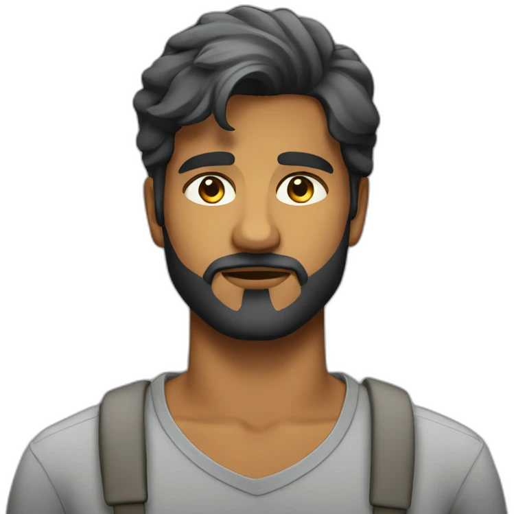 sri lankan 25 year old handsome and stylish guy with a beard with a frowning face emoji