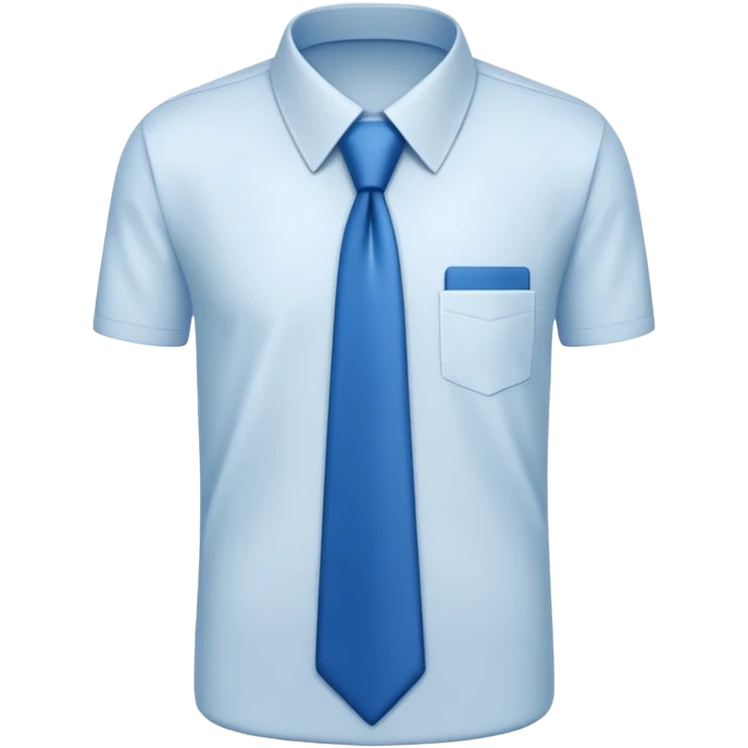 men's blue tie on white shirt, minimalism, no emojis or faces, iOS emoji style emoji