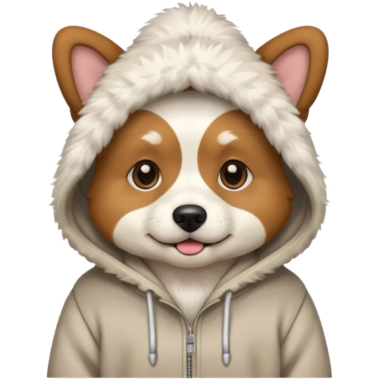 Dog wearing a hoodie emoji