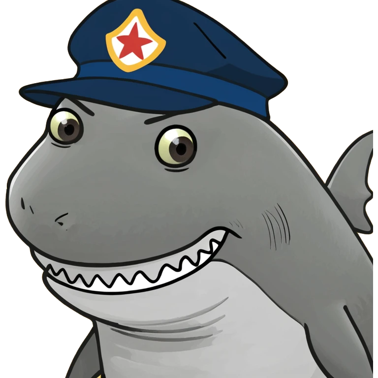 Shark in hat emoji