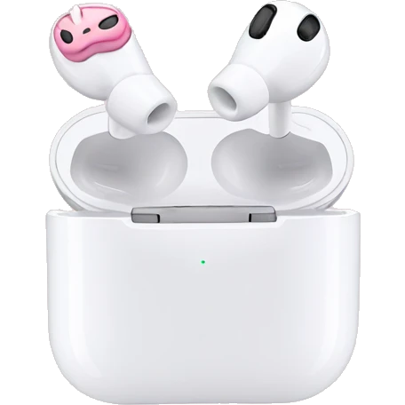 airpods with pink  emoji