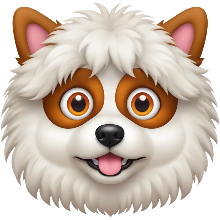 Crazy looking fluffy dog  emoji