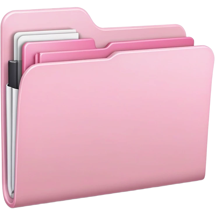 Mac folder icon in extremely light pink, almost white with just a hint of pink, very pale pink color emoji