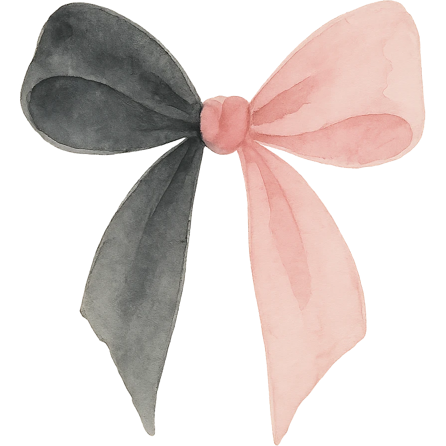 BLACKPINK-inspired wearable object, scarf or brooch or hair accessory, black and pink colors, soft and artistic, watercolor style emoji
