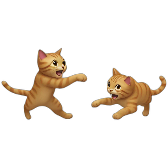Cat that attacks another cat emoji