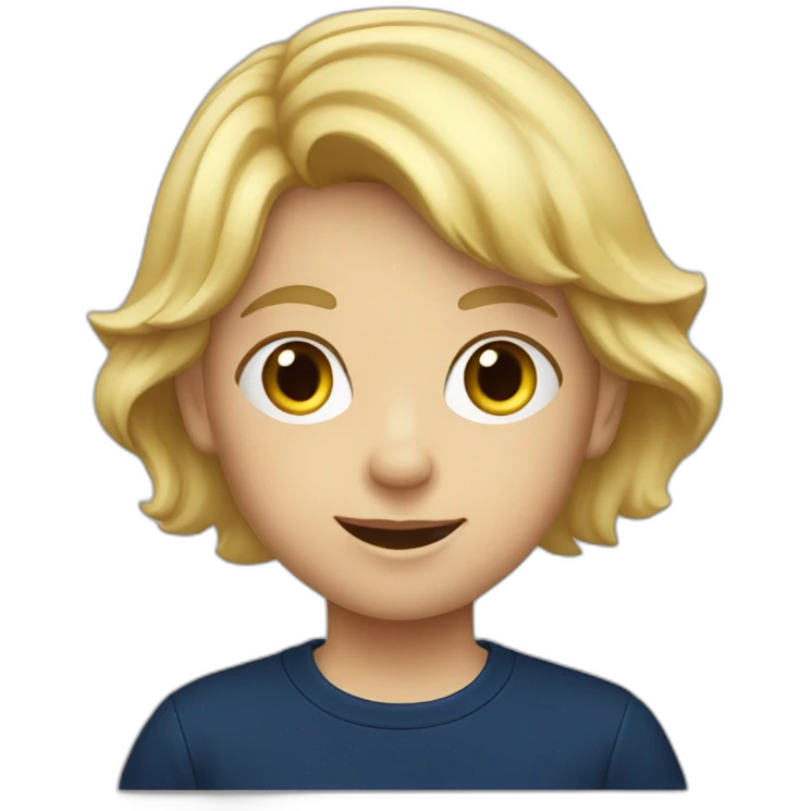Blond child with navy blue t-shirt emoji