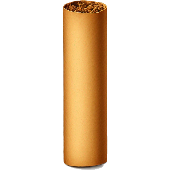Create an emoji of a rolled herbal cigarette with a glowing tip, featuring light brown paper and a smooth cylindrical shape emoji