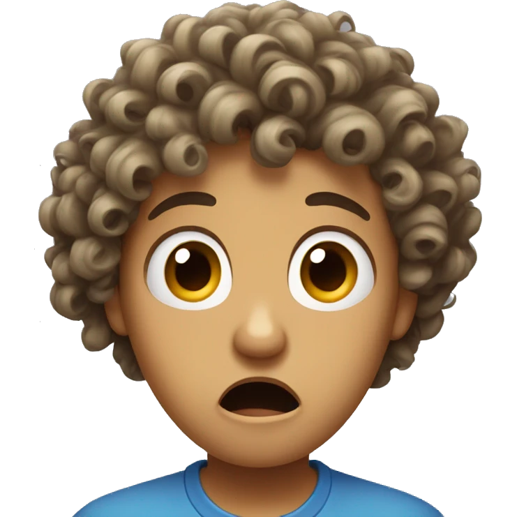 Curly hair shocked and upset  emoji