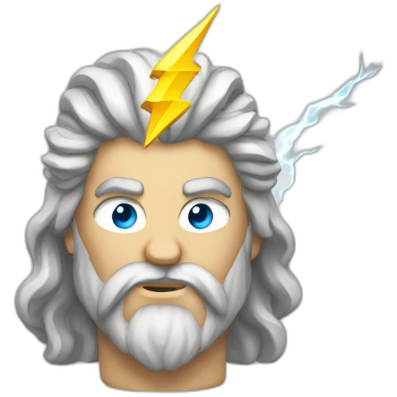 zeus with lighning bolt in hand browser emoji style emoji