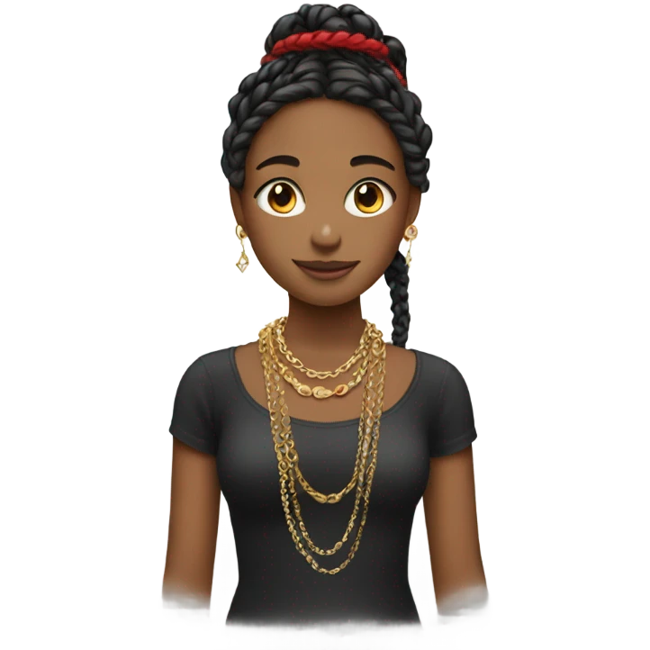 girl with jewelry and red braid emoji
